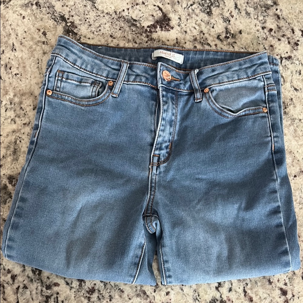Forever 21 High Rise Blue Jeans Timeless Style